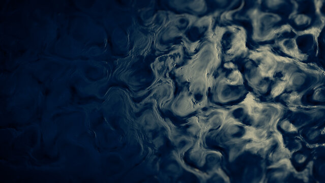 dark blue - yellow biological curves material - abstract 3D rendering