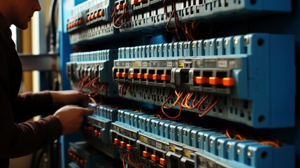 Electrician Repairing Damaged Switchboard, The Critical Control Center of Electrical Systems