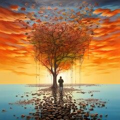 Surreal masterpiece about changing seasons in human life. wallpaper 