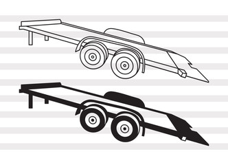 Big Tex Trailers SVG, Flatbed Semi Truck Svg, Flatbed Gooseneck Trailer Svg, Semi Cargo Trailer Bundle