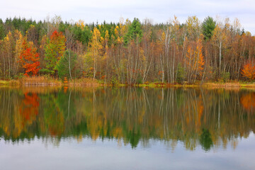 North america fall landscape eastern township Bromont-Shefford Quebec province Canada