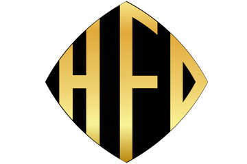 HFD, HF, FD, logos. Abstract initial monogram letter alphabet logo design