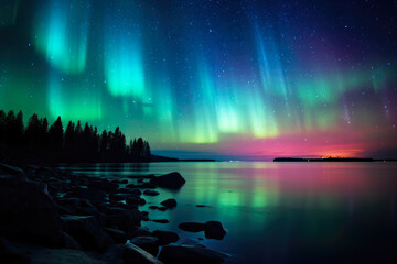 Starry Night Illuminations: Celestial Aurora Glows
