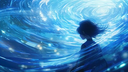 A blue energy vortex. Great for anime, backgrounds, graphic designs, fantasy, sci-fi and more. 
