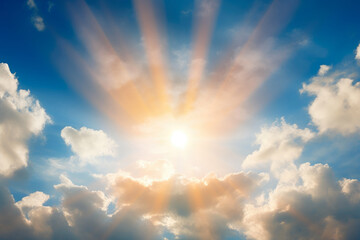 Heavenly Radiance: Sunburst Embraced by Clouds