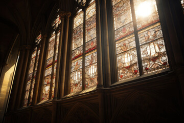 Radiant Stained Glass Illuminates Cathedral