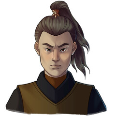 PNG transparent background fantasy character illustration. Male human warrior illustration.	
