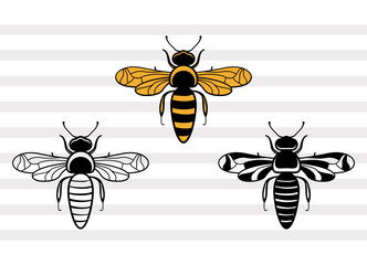 Bee SVG Bundle, Bee Silhouette, Honey Svg, Cute Bee, Bees Svg, Spring Animal, Bee Bundle