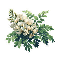 White Acacia flower  - obrazy, fototapety, plakaty