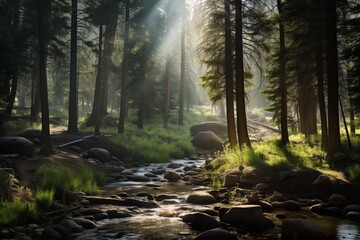 Colorado National Forest Landscape Imagery Generative Illustration