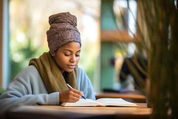 Dedicated African Scholar in Library