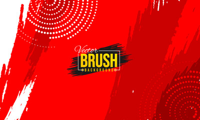 Red and white brush background with halftone