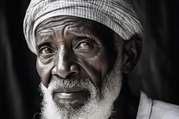 Wise African Elder Reflecting Deeply