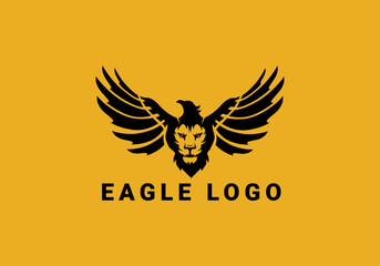 Obraz premium animals, bird, classic, classy, crest, crown, defense, design, eagle, eagle head, elegant, falcon, fly, flying, gold, graphic, hawk, king, logo, luxurious, luxury, majesty, royal, secure, security, 
