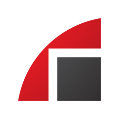 Red and Black Geometrical Letter R Icon