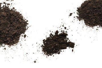 Black land for plant isolated on white background.