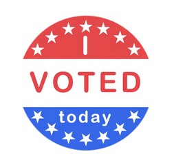 a red white blue banner with stars indicates that i voted today
