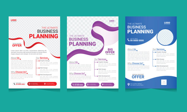 Corporate creative colorful business flyer bundle design set for Brochure, AnnualReport, Magazine, Poster, Corporate Presentation, Portfolio, Flyer, infographic, A4 size one side half page layout