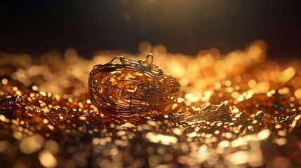 Golden Glow: Sparkling Holiday Decorations, Exquisite Ornaments & Festive Delights Await for a Magical Christmas & New Year Celebratio, generative AI