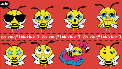 This charming bee emoji pack features an adorable little bee in a variety of angles and expressions. There are three collections of bee emoticons I made with great care.