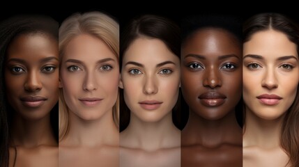 Obraz premium face of beautiful women of different ethnicities