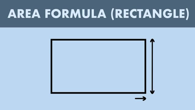 Animation of a rectangle needed to calculate the geometric area. Animated mathematic basics.