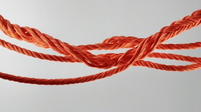 rope with knot A red and orange fire rope that flickers