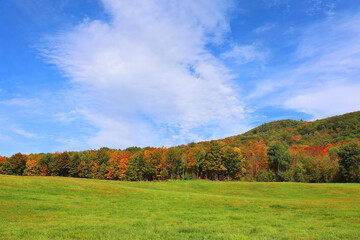 North america fall landscape eastern township Bromont-Shefford Quebec province Canada