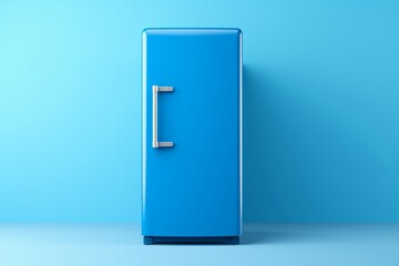Calming Blue fridge background. House home refrigerator. Generate Ai