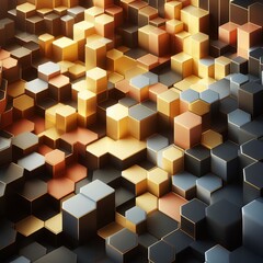 An abstract technical background image using assorted hexagonal columns
