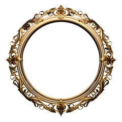circle antique gold frame