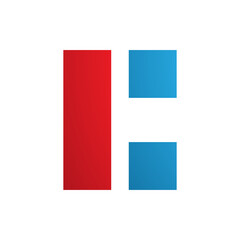 Red and Blue Rectangular Letter C Icon