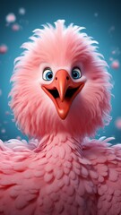 pink flamingo bird. Generative in ai