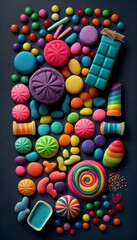 Fototapeta na wymiar colorful candies. Generative in ai