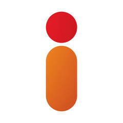 Red and Orange Abstract Round Person Shaped Letter I Icon