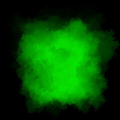 Green color powder explosion isolated on black background. Royalty high-quality free stock photo image Freeze motion of green powder exploding. Colorful dust explode. Paint Holi, dust particles splash