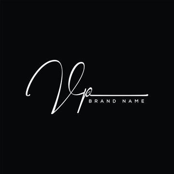 VP letter beauty handwriting vector logo. 