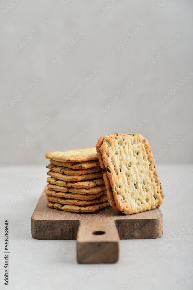 Wall mural Multigrain crunchy cookies with flax and sesame seeds