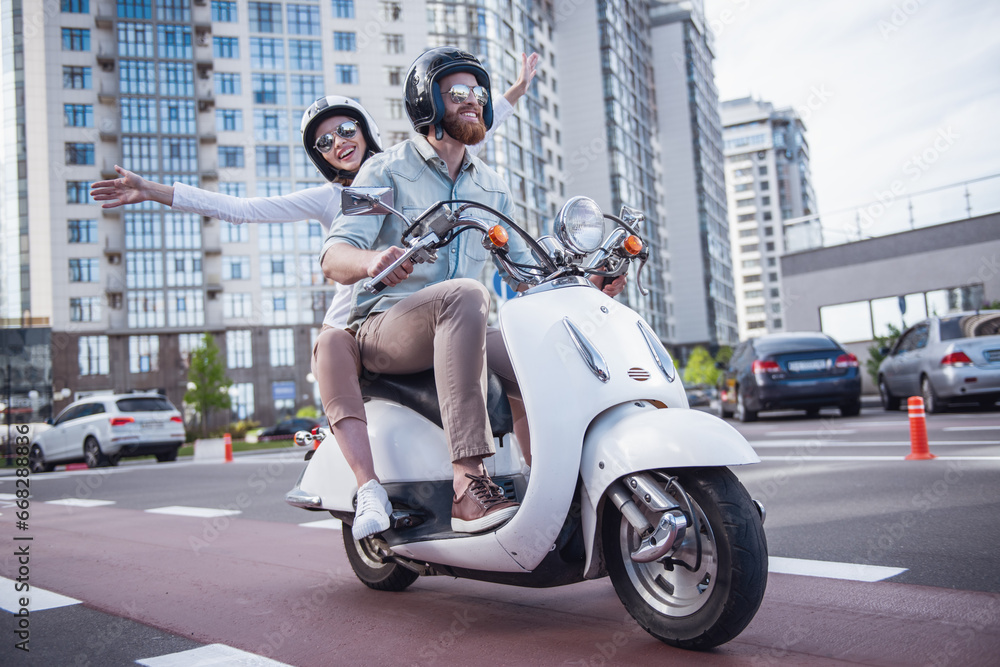 Sticker couple on scooter