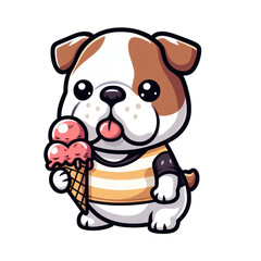 Naklejka premium Lovable Baby Bulldog Vector, GENERATIVE AI