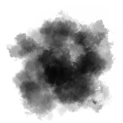 Black color powder explosion isolated on transparent background. Royalty high-quality free stock PNG image of Black powder explosion. Colorful dust explode. Paint Holi, Black dust particles splash