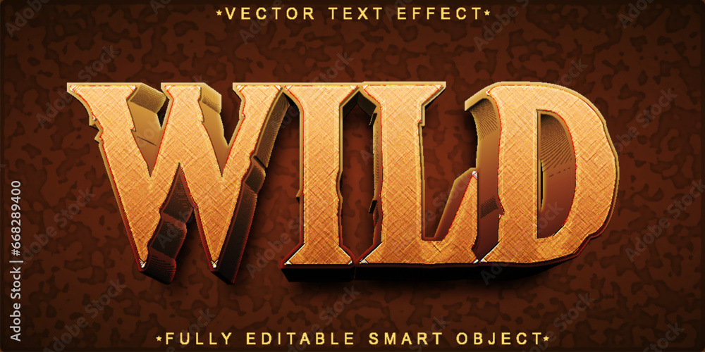 Poster brown wild vector fully editable smart object text effect