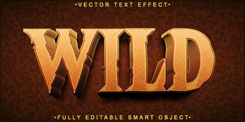 Brown Wild Vector Fully Editable Smart Object Text Effect © HUMA