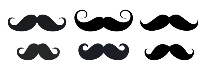 mustache, mustache silhouette - vector illustration
