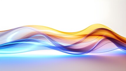 Glowing, colorful waves on a white background. Abstract wavy background.