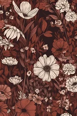 Fotobehang Wildflowers, Seamless pattern,generative ai © Andreea Eremia 