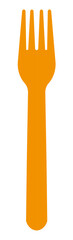 Orange fork flat color vector, illustration logo on transparent