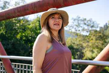 Adult woman walking to stay active