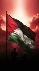 Palestinian flag, Free Palestine - AI Generated