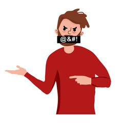 Angry boss in suit shouting at the female employee. Furious executive in anger